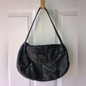 Erva black leather handbag